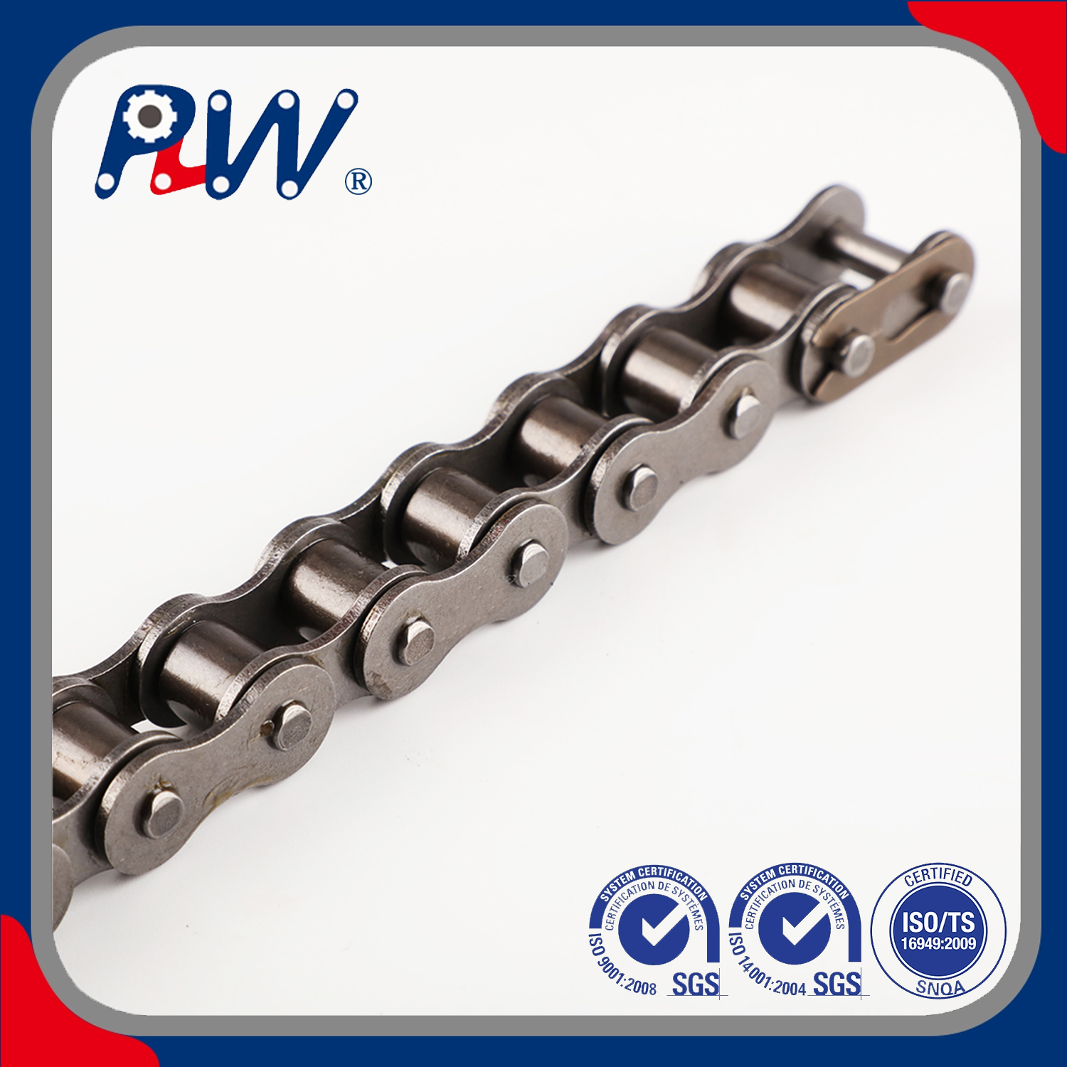 Serie SP Cadenas de rodillos industriales duraderos de tono corto