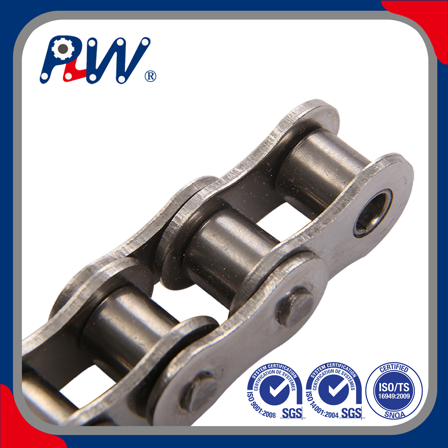 ISO/ANSI/DIN estándar paso corto precisión acero inoxidable Hardware transmisión motocicleta cadena de rodillos Industrial