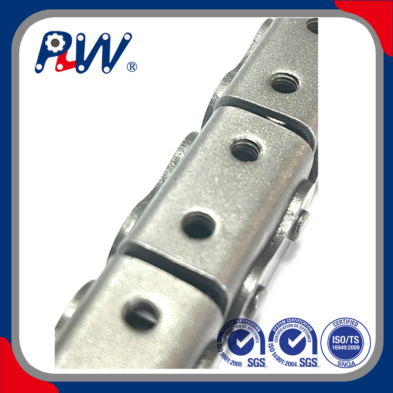 Cadena de rodillos con accesorios tipo U 08B-U1
