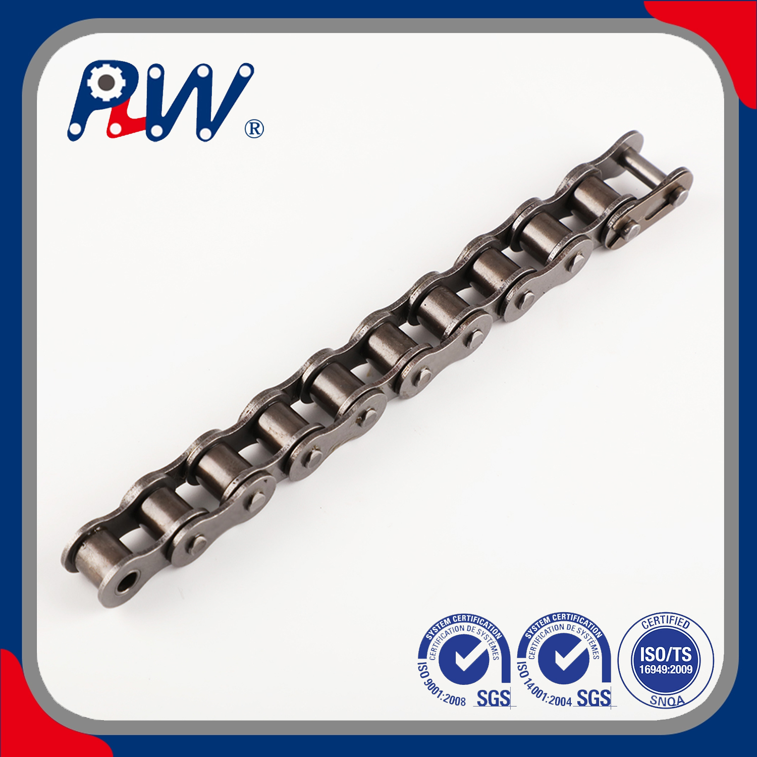 Pitch Corto Precision Hardware Simplex Motocicleta Aleación industrial Cadena de acero de acero 40-1, 50-1, 60-1, 08B-1, 10B-1