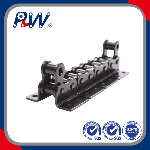Cadena transportadora de acero inoxidable de doble tono con accesorios