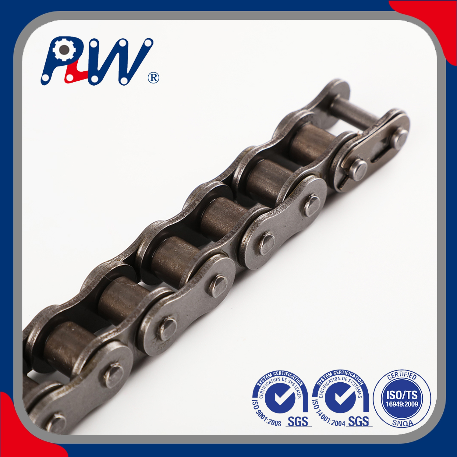 Serie SP Cadenas de rodillos industriales duraderos de tono corto