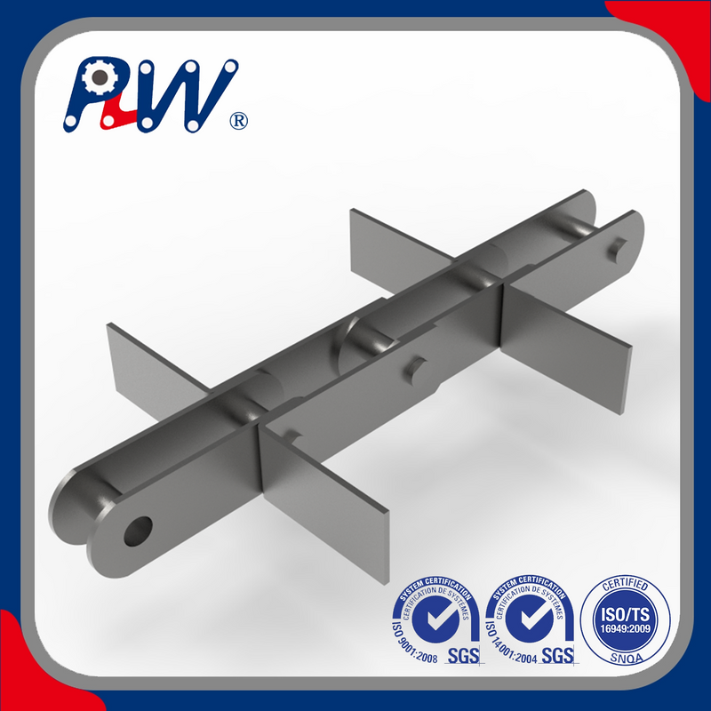 Cadena transportadora de doble tono con accesorios especiales