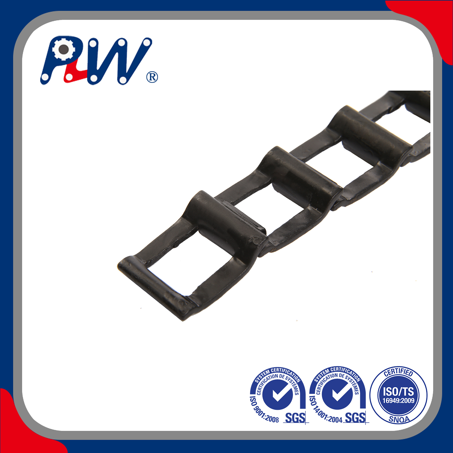 Cadena desmontable de acero de hierro fundido de alta calidad y entrega rápida y hecha a pedido (25, 32, 32 W) para sistema transportador