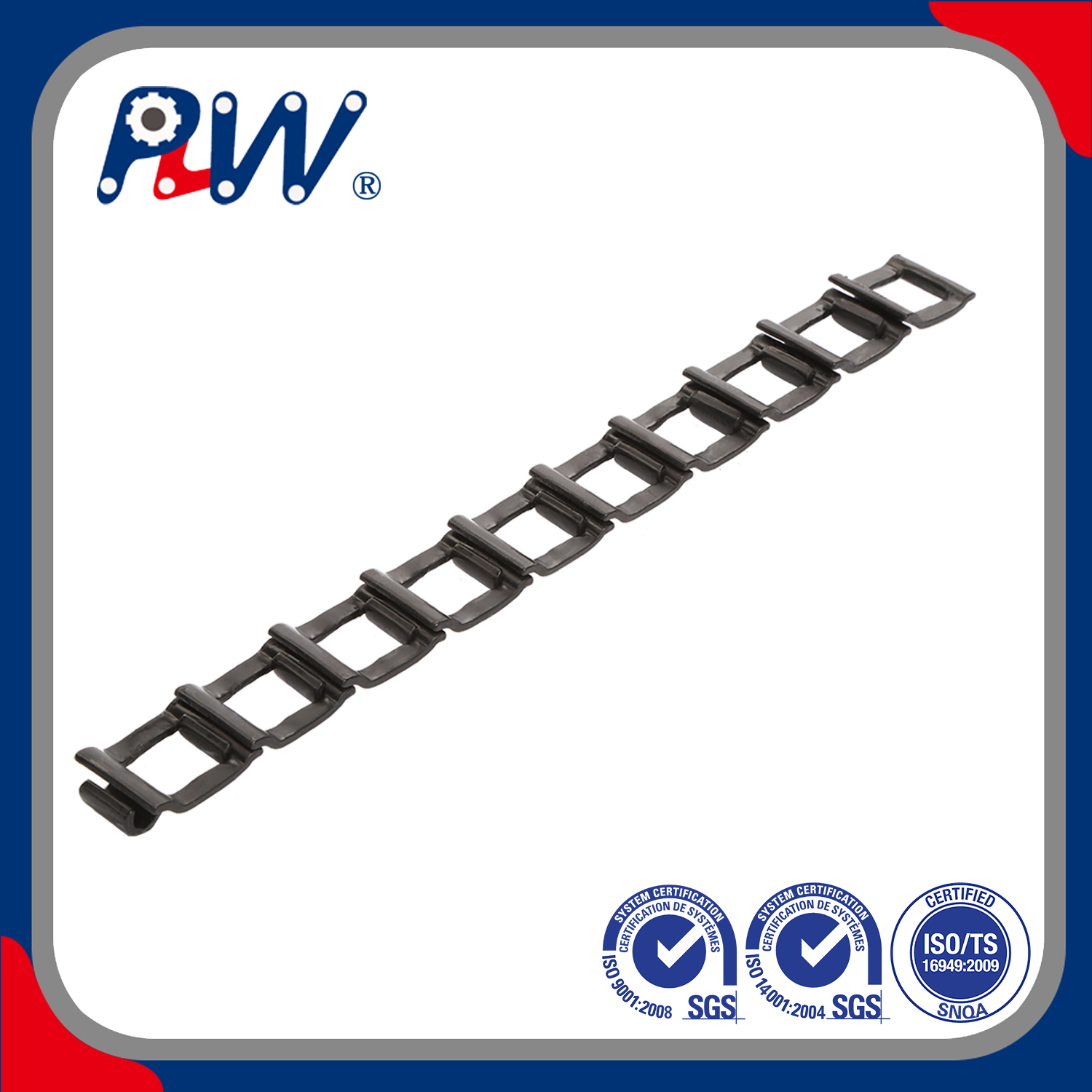 Cadena desmontable de acero de hierro fundido de alta calidad y entrega rápida y hecha a pedido (25, 32, 32 W) para sistema transportador